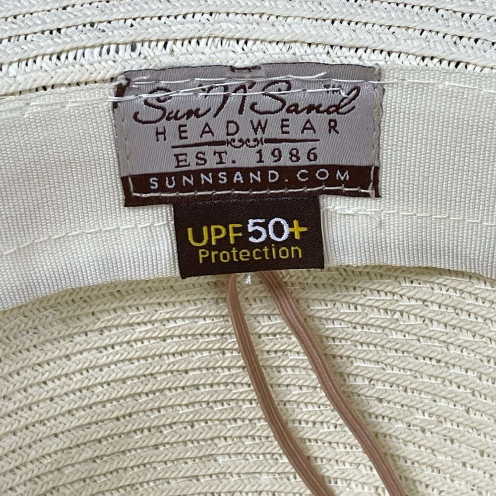Sun N’ Sand UPF50+ Bow Detail Woven Paper Straw Backless Sun Hat White - Picture 8 of 8